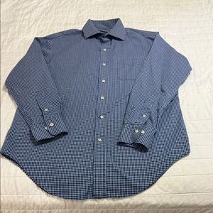 Ralph Lauren Navy Checkered Button Down Shirt: EXCELLENT CONDITION